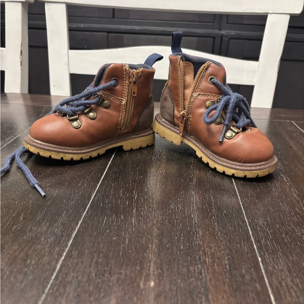Brown Leather Kids Boots